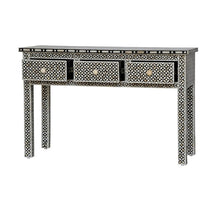 Load image into Gallery viewer, Keane_ Bone Inlay Console Table with 3 Drawers_Vanity Table_130 cm
