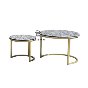 Veronica_ Black & White Mother of Pearl Inlay Nesting Coffee Table Set of 2