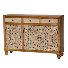 Load image into Gallery viewer, Polar_Hand Carved Solid Indian Wood Shoe Cabinet

