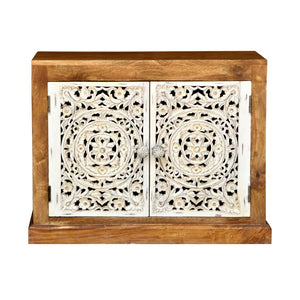 Harris_Hand Carved Solid Indian Wood Shoe Cabinet_Shoe Rack_Cabinet