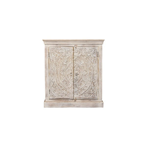 Remy _Hand Carved Solid Wood Bar Cabinet _ 90 cm Length