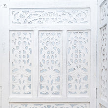 Load image into Gallery viewer, Mark_Wooden Carved Screen 3 Panel_Room Divider_White Washed Finish
