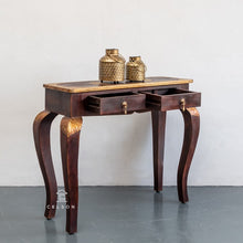 Load image into Gallery viewer, Cameron _Solid Indian Wood Brass inlaid console table_Vanity Table_90 cm
