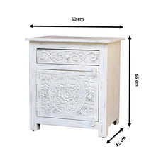 Load image into Gallery viewer, Jose_Hand Carved Bed Side Table 1 Door and 1 Drawer
