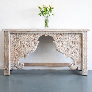 Heidi Hand Carved Indian Wood Console Table_150 cm