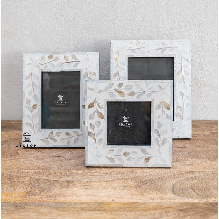 Vera_ Floral Pattern MOP Inlay Photo Frame – Celson PTE Ltd