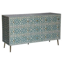 Load image into Gallery viewer, Paloma_ Bone Inlay Chest of Drawer with 9 drawers_ 153 cm Length
