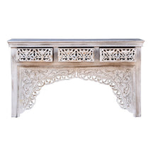 Load image into Gallery viewer, Amari Hand Carved Indian Wood Console Table_Vanity Table_145 cm
