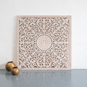 Fink_Wooden Carved Square Wall Panel_Distressed Finish