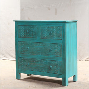Liva_Solid Indian Wood 4 Drawers Chest of Drawer_ 90 cm Length