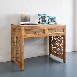 Eva_Solid Indian Wood Hand Carved Study Table_100 cm