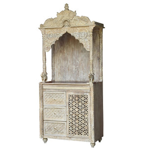 Bhavya_Hand Carved Wooden Altar_Wooden Mandir_Prayer Mandir_Altar