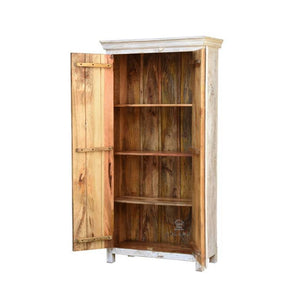 Mery_Hand Carved Indian Wood Tall Almirah_Cupboard_Height 180 cm