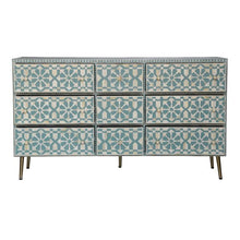 Load image into Gallery viewer, Paloma_ Bone Inlay Chest of Drawer with 9 drawers_ 153 cm Length
