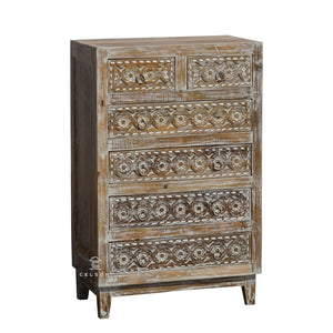 Nancy _Wooden Chest of Drawer_Cabinet_Tall Boy Chest_ 115 cm Length