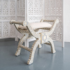 Cibu_Bone Inlay Bench/stool with cushion