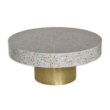 Load image into Gallery viewer, Ciba_Round Mother of Pearl Coffee Table with metal Base
