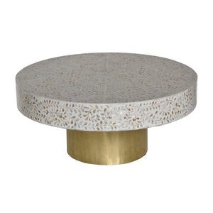 Ciba_Round Mother of Pearl Coffee Table with metal Base