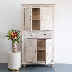 Joe_Solid Indian Wood Hand Carved Cupboard_Height 190 cm