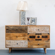 Load image into Gallery viewer, Ben_Hand Carved Indian Wood 6 Drawers Chest_Dresser_ 130 cm Length
