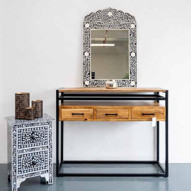 Shivi_ Industrial Console Table_Vanity Table_110 cm