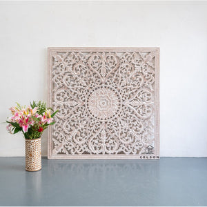 Fink_Wooden Carved Square Wall Panel_Distressed Finish