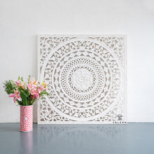 Load image into Gallery viewer, Liza_Wooden Carved Wall Panel_White Washed
