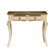 Load image into Gallery viewer, Yubi _Solid Indian Wood Brass inlaid console table_Vanity Table_90 cm
