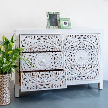 Load image into Gallery viewer, Elyana_Hand Carved Indian Wood 6 Drawers Chest_Dresser_ 130 cm Length
