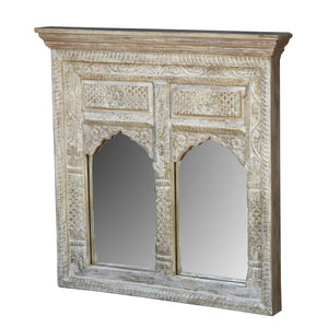 Shivay_Solid Indian Wood Hand Carved 2 Arch Mirror