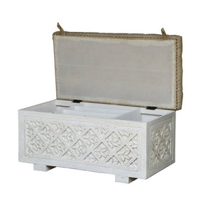 Rio_Solid Indian Wood Trunk_Coffee Table with cushion  _Storage Case_Box _Sitting Trunkk_100 cm