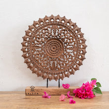 Load image into Gallery viewer, Biba_Hand Carved Panel_Table Decor_Brown Finish
