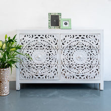 Load image into Gallery viewer, Elyana_Hand Carved Indian Wood 6 Drawers Chest_Dresser_ 130 cm Length
