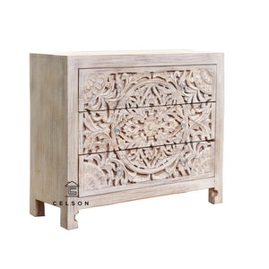 Kate Hand Carved Wooden Chest of Drawer