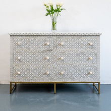 Load image into Gallery viewer, Neal_Bone Inlay Chest of Drawer with 6 Drawers_ 130 cm Length
