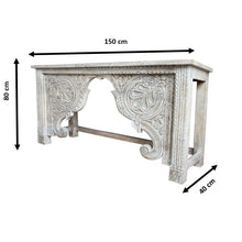 Load image into Gallery viewer, Heidi Hand Carved Indian Wood Console Table_150 cm
