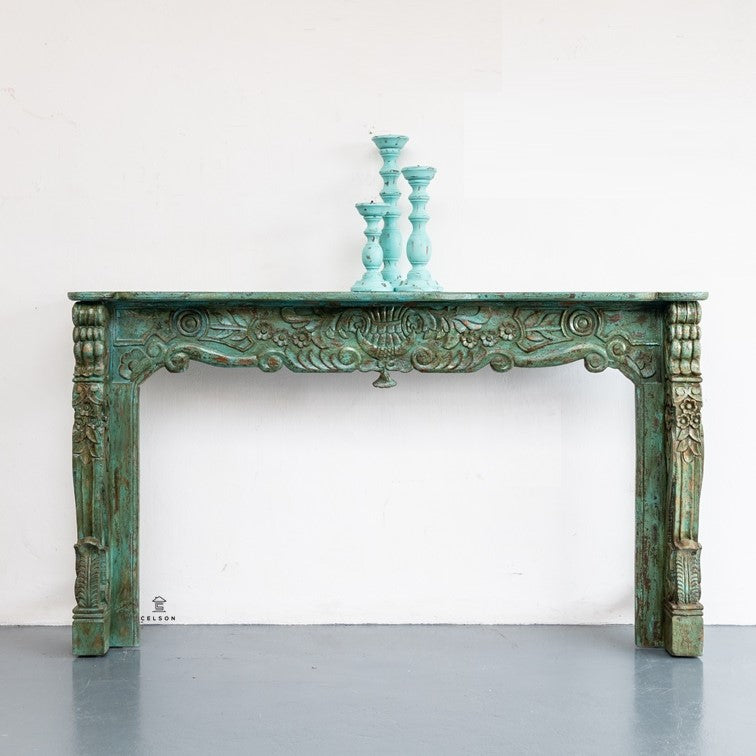 Biona_ Hand Carved Wooden Console Table_173 cm