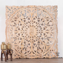 Load image into Gallery viewer, Kathy_Indian Wood Hand Carved Wall Panel_Carved Head Board_150 x 150cm
