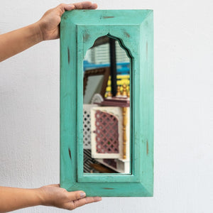 Rima Hand Painted Wooden Mirror in Multi Colors 24 x 46 cm