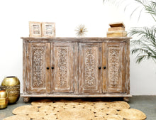 Load image into Gallery viewer, Colin _Hand Carved Solid Indian Wood Shoe Cabinet
