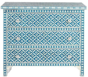 Otto Bone Inlay Chest of Drawer with 3 Drawers_ 104 cm Length