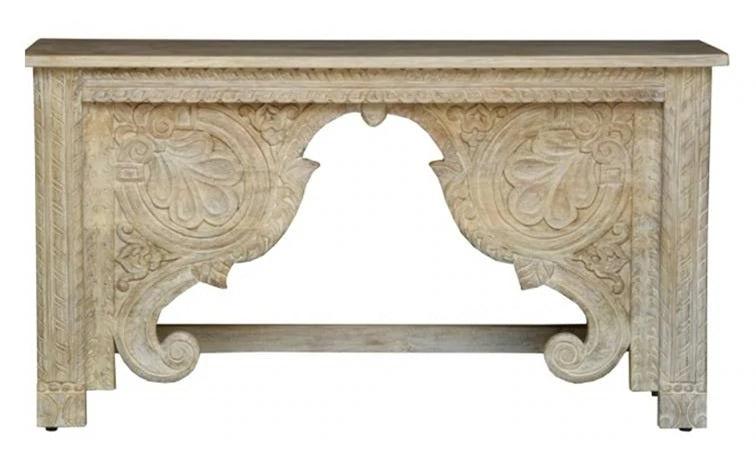 Natalie Hand Carved Indian Wood Console Table_150 cm