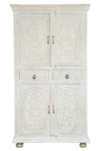 Aniston_Solid Indian Wood Hand Carved Cupboard_Height 180 cm