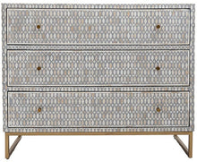 Load image into Gallery viewer, Hardie_Bone Inlay Chest of Drawer with 3 drawers_ 100 cm Length
