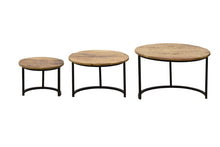 Load image into Gallery viewer, Darko_ Solid Indian Wood Stackable Coffee Table Set of 3_70 Dia cm
