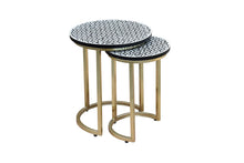Load image into Gallery viewer, Batey_Bone Inlay Nesting Side Table Set of 2
