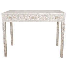 Load image into Gallery viewer, Ivy_Mother of Pearl Inlay Console Table with 3 Drawers_Vanity Table_100 cm
