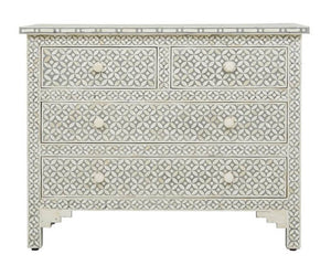 Zelda Bone Inlay Chest of Drawer with 4 Drawers_ 104 cm Length