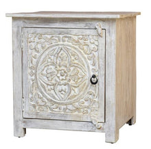 Load image into Gallery viewer, Scoot_Hand Carved Wooden Bed Side Table
