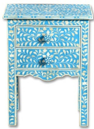Morena Bone Inlay Bed Side Table